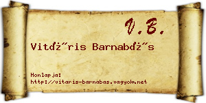 Vitáris Barnabás névjegykártya